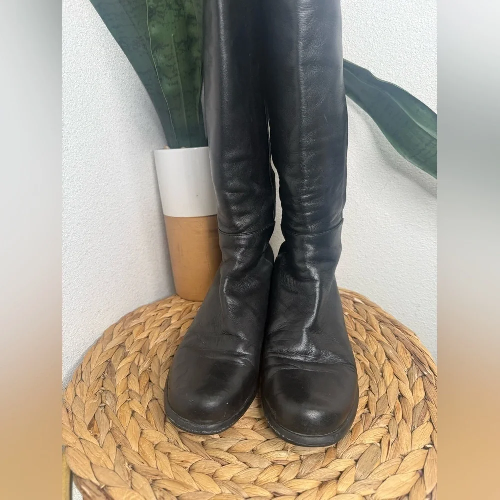 Stuart Weitzman Tall Boot 5050 Black Leather OTK Over-the-Knee Boots Classic
